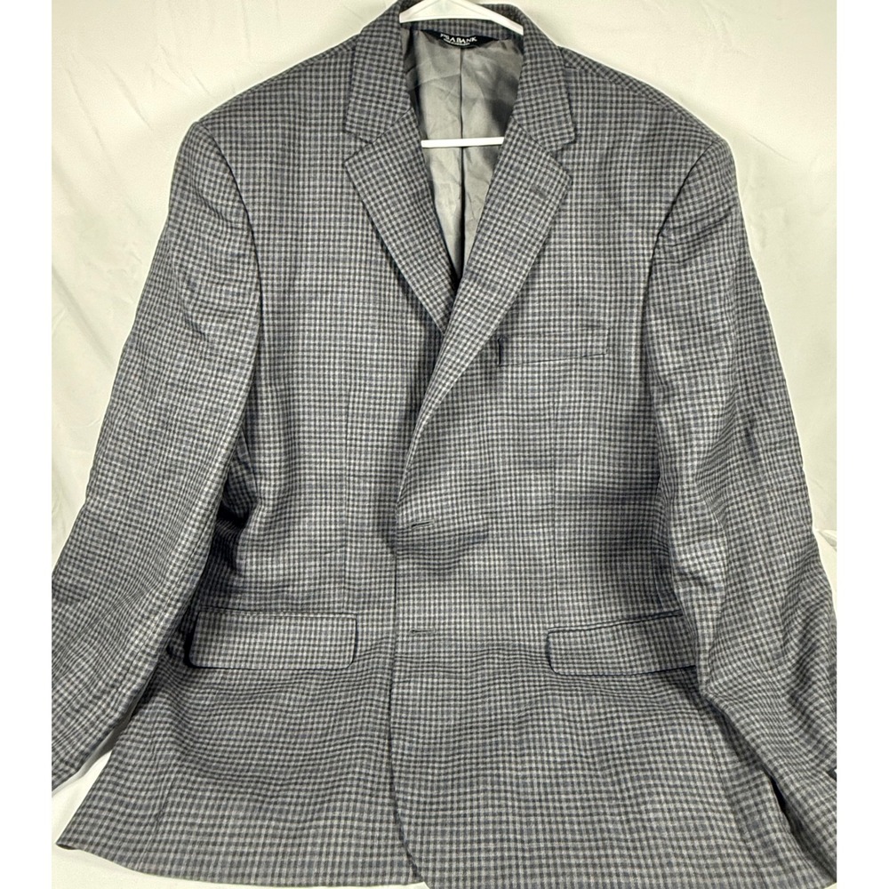 Jos. A. Bank Executive Mens 46R Wool Sport Coat Blazer Grey Blue Houndstooth NEW